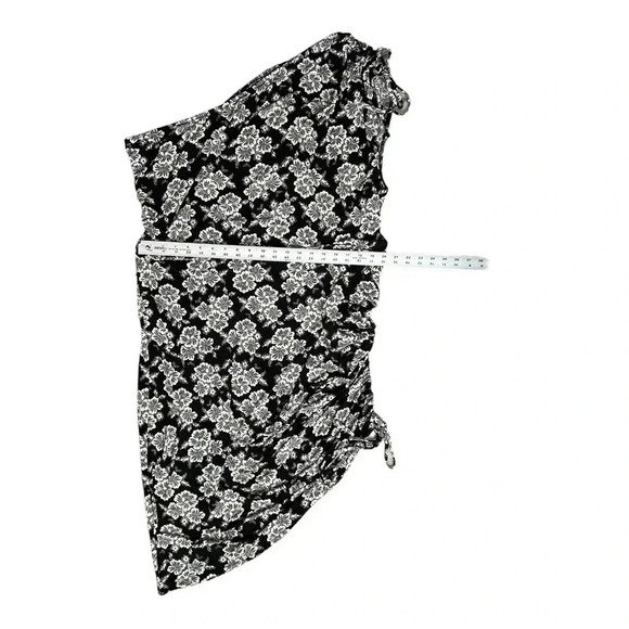 LANE BRYANT Floral One-Shoulder Bodycon Dress sz 26/28 Black & Ivory Jersey Knit - Picture 6 of 8